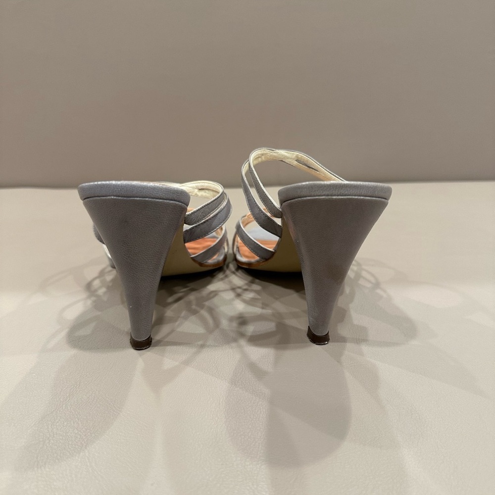Peach and Silver Strappy High-Heel Sandals - Picture 4 of 7
